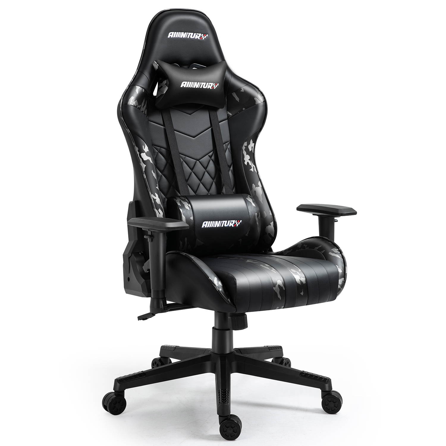 AMINITURE Gaming Chair Racing Style Ergonomic Computer Games Chairs Adjustable Armrest High Back PC Office Desk Chair Swivel Task Chair