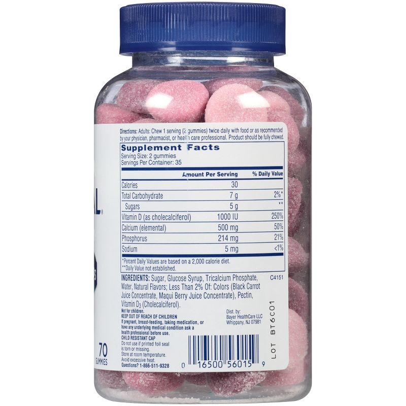 Citracal Calcium & D3 Calcium Easy Chew Gummies - Strawberry, Blueberry & Watermelon - 70ct