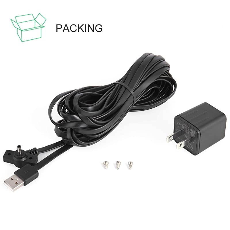 Adapter Compatible Ring Spotlight Cam Battery with 25Ft75m Weatherproof Outdoor Cable to Continuously Charge Your Home Security Camera No Need to Change The Batteries Black