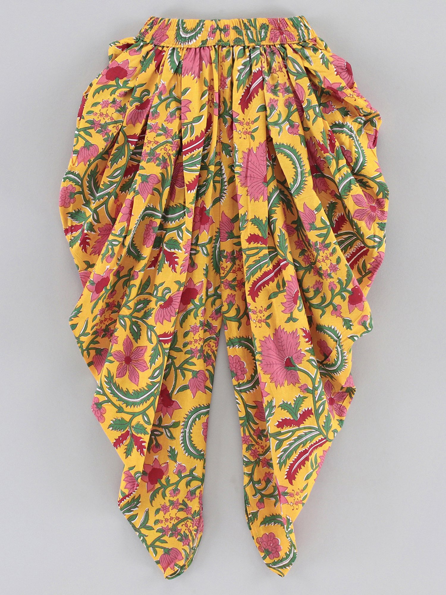 TWISHA Kids Red & Yellow Self Design Top with Dhoti