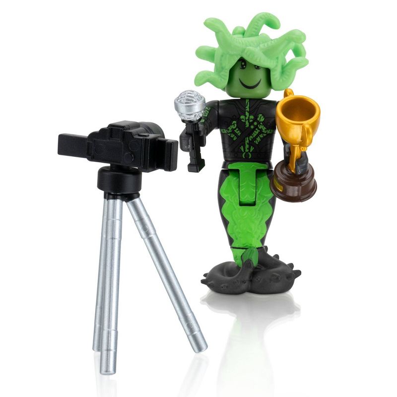 Roblox Avatar Shop Series Collection - Social Medusa Influencer with Selfie Stick Figure Pack (Includes Exclusive Virtual Item)