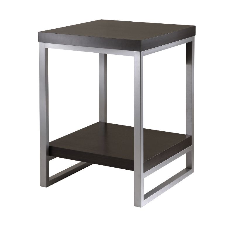 Jared End Table, Enamel Steel Tube - Dark Espresso - Winsome