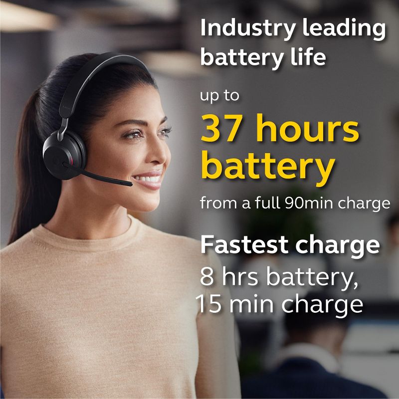 Jabra Evolve2 65 USB-A MS Mono with Charging Stand - Black Wireless Headset / Music Headphones