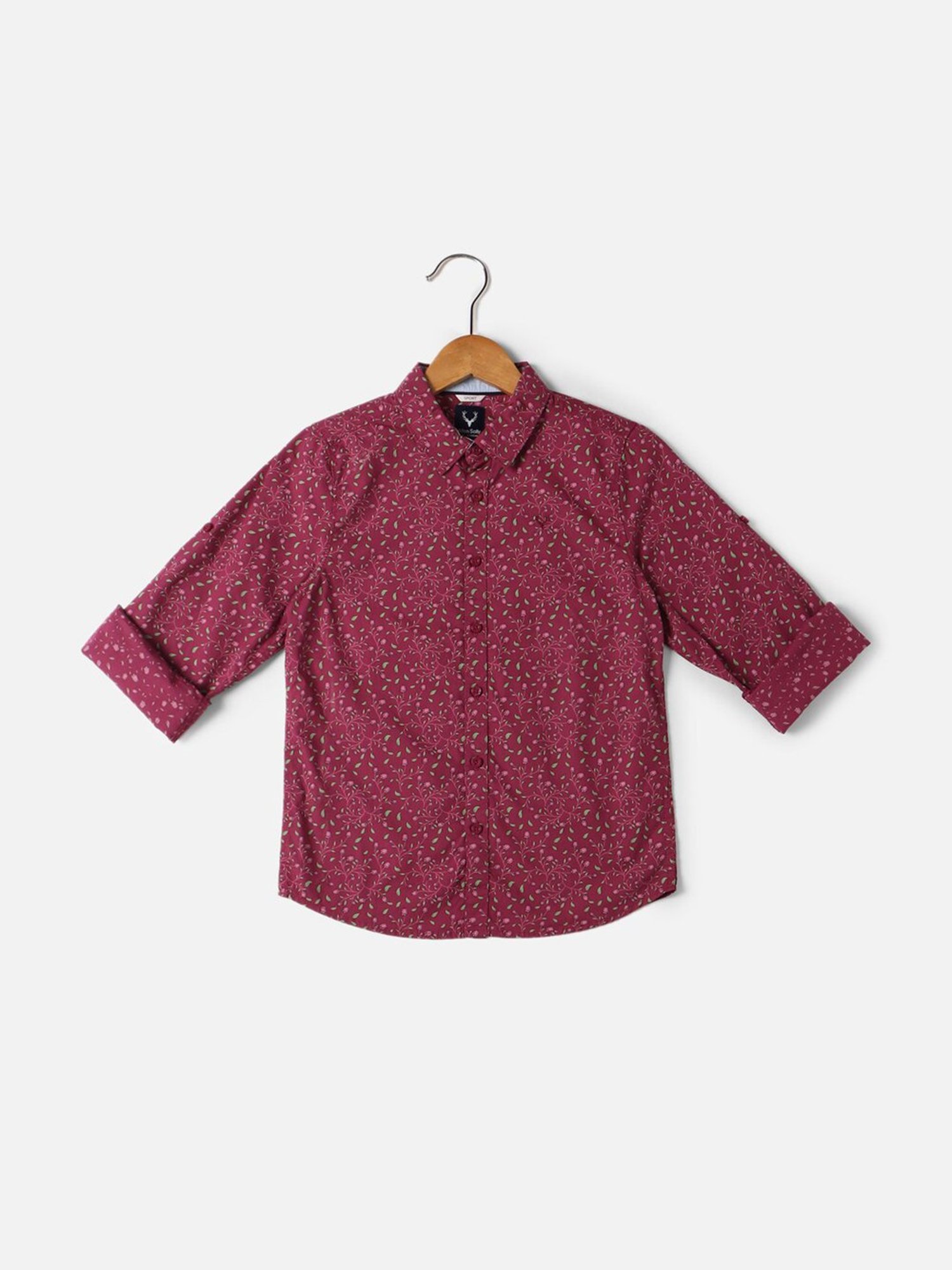 Allen Solly Junior Boys Pink Printed Full Sleeves Shirt