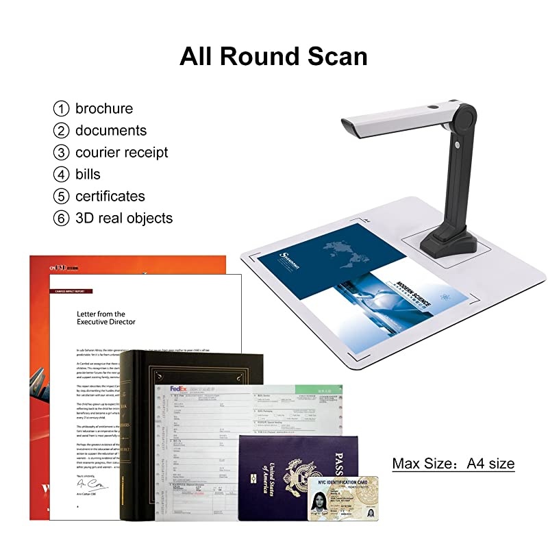Mini Document Camera Scanner S200L OCRTime ShootingVideo Recording for OfficeEducation Presentation Solution