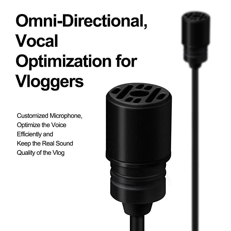 SLav 35mm Plug Lavalier Microphone Omnidirectional Condenser Mic for iPhone Android Smartphone Easy Clipon Recording Mic for Sony a6300 a6400 a6500 a6600 Canon Nikon YouTube Interview