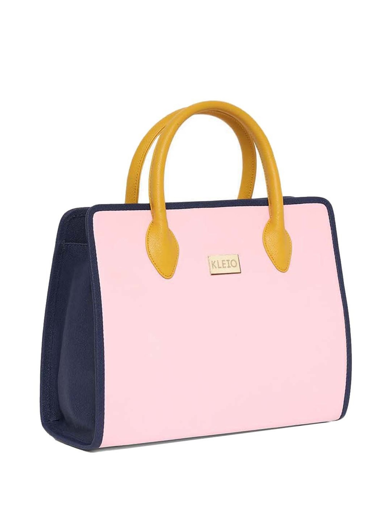 KLEIO Pink Solid Medium Handbag