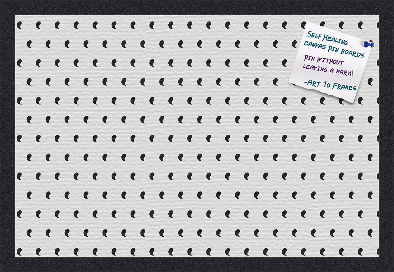 PinPix decorative pin cork bulletin board made from high quality canvas, Seamless Retro Design printed at 24x16 Inches and framed in Satin Black (PinPix-162)