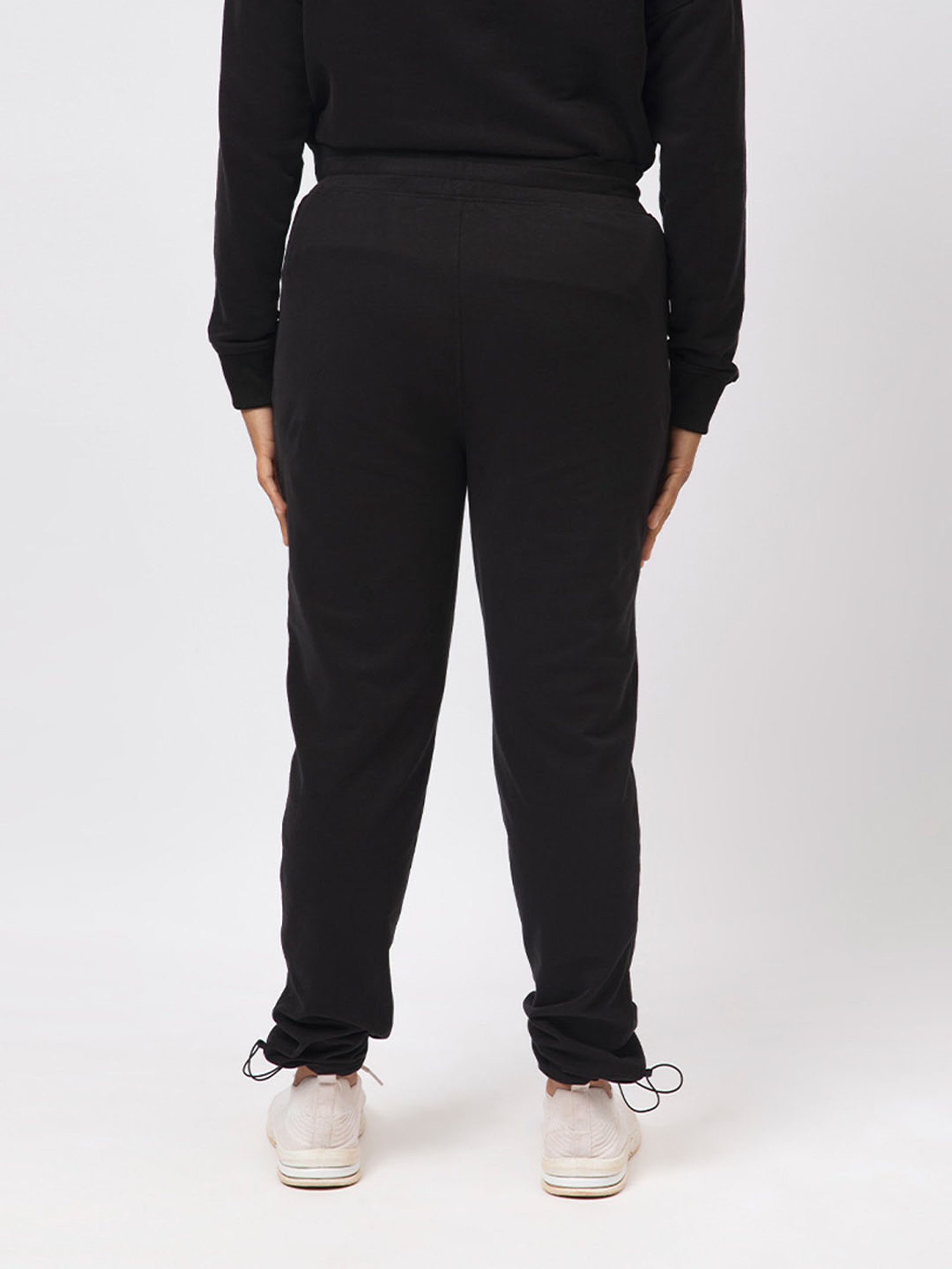 BlissClub Women Black Everyday Cozy Narrow Joggers With Elastic Ankle Adjuster