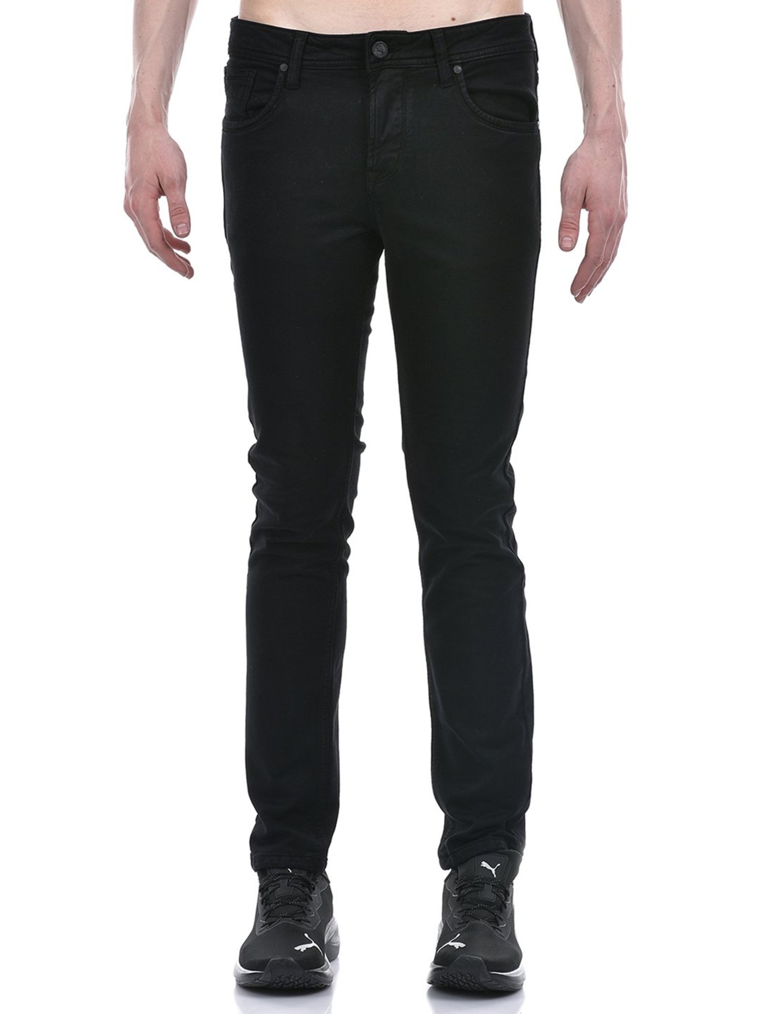 Lawman Pg3 Black Slim Fit Lightly Washed Jeans