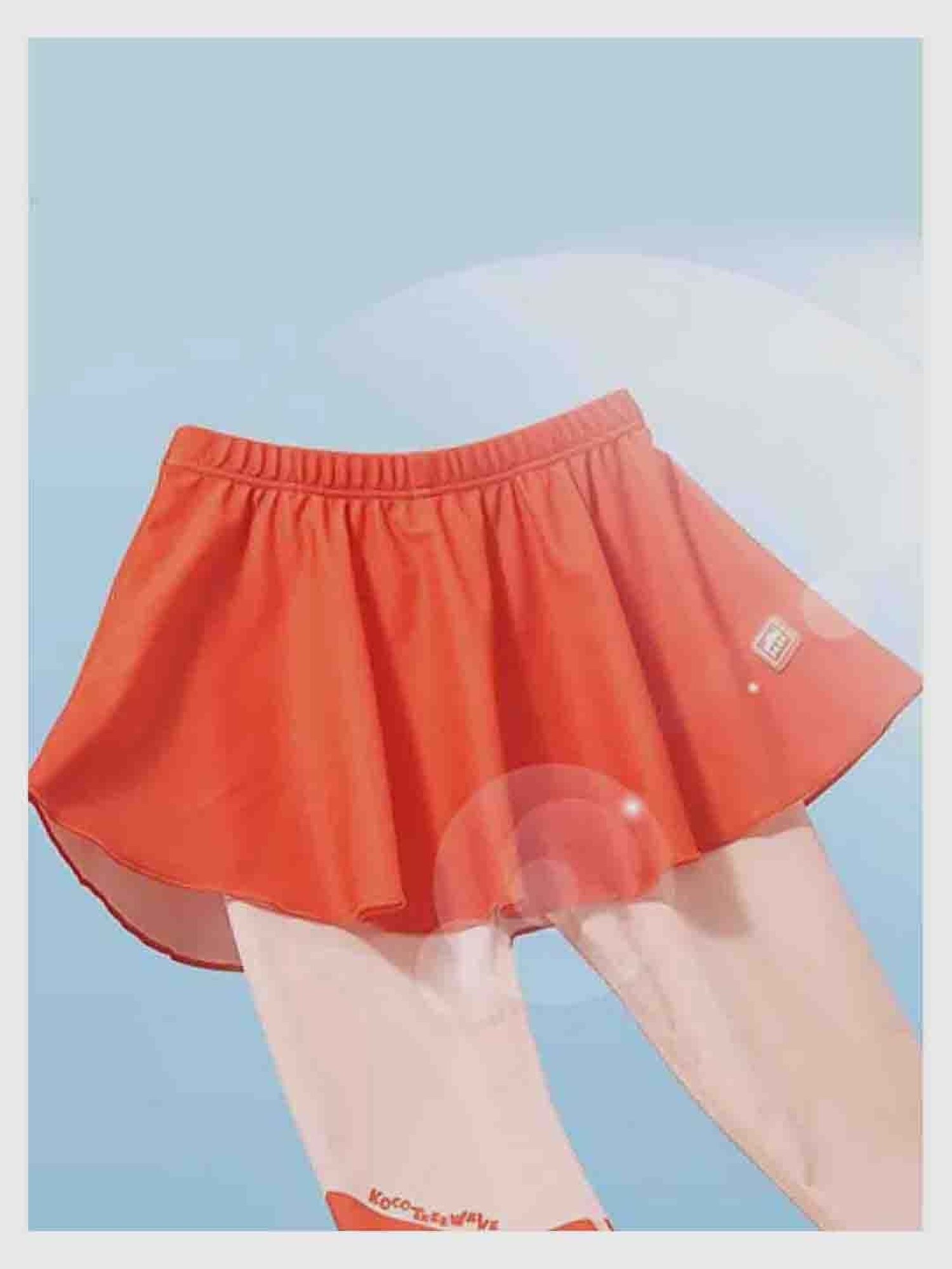 Little Surprise Box Kids Orange & White Striped Full Sleeves Swimming Top Set