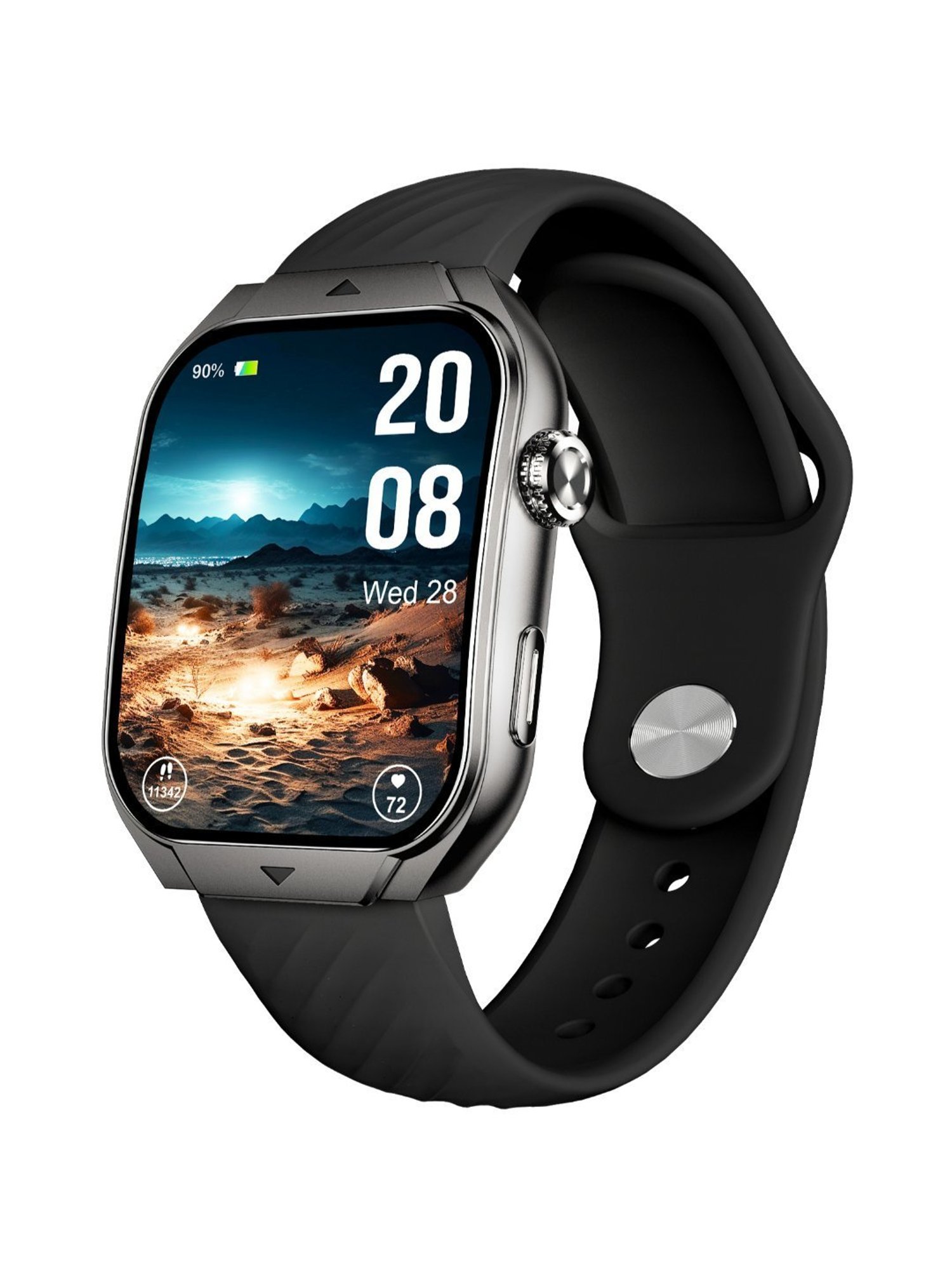 beatXP Unbound Curv 1.96 inch 3D Curved AMOLED Bluetooth Calling Smart Watch (Ice Silver)