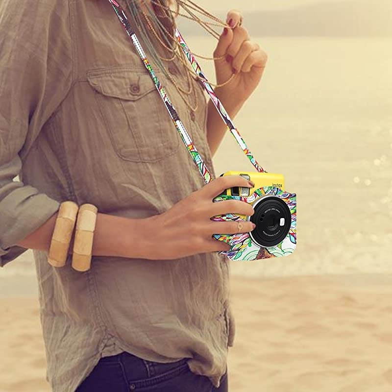 Protective Case for Fujifilm Instax Mini 70 - Premium Vegan Leather Bag Cover for Fujifilm Instax Mini 70 Instant Film Camera with Removable Adjustable Strap, Love Tree