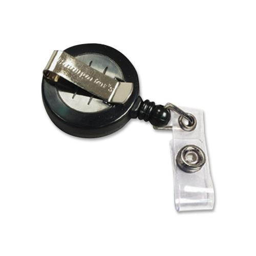 Baumgartens Card Reel with Belt Clip/Strap Extends 30" 25/PK Black 68424