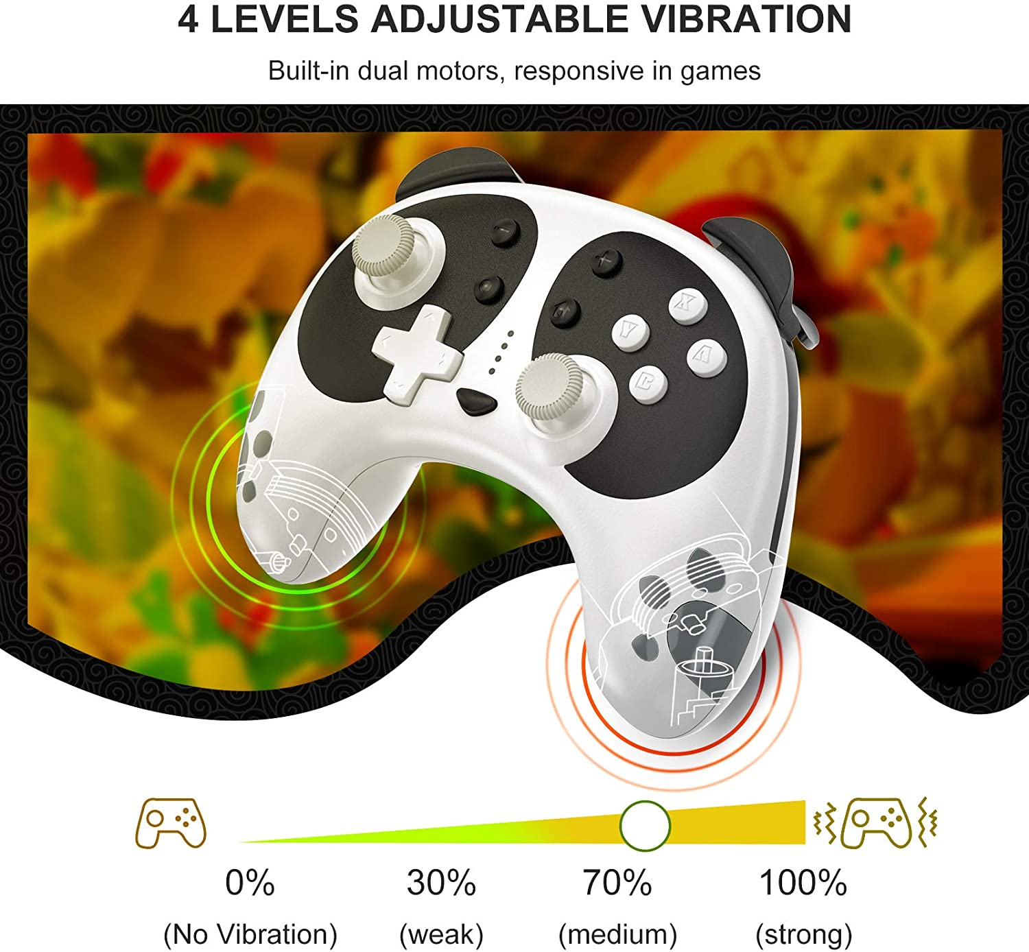 Wireless Controller for Nintendo Switch, STOGA Panda Cute Switch Pro Controller Compatible with Switch Lite/PC with NFC Wake-up Function, Support Motion Control Turbo Vibration