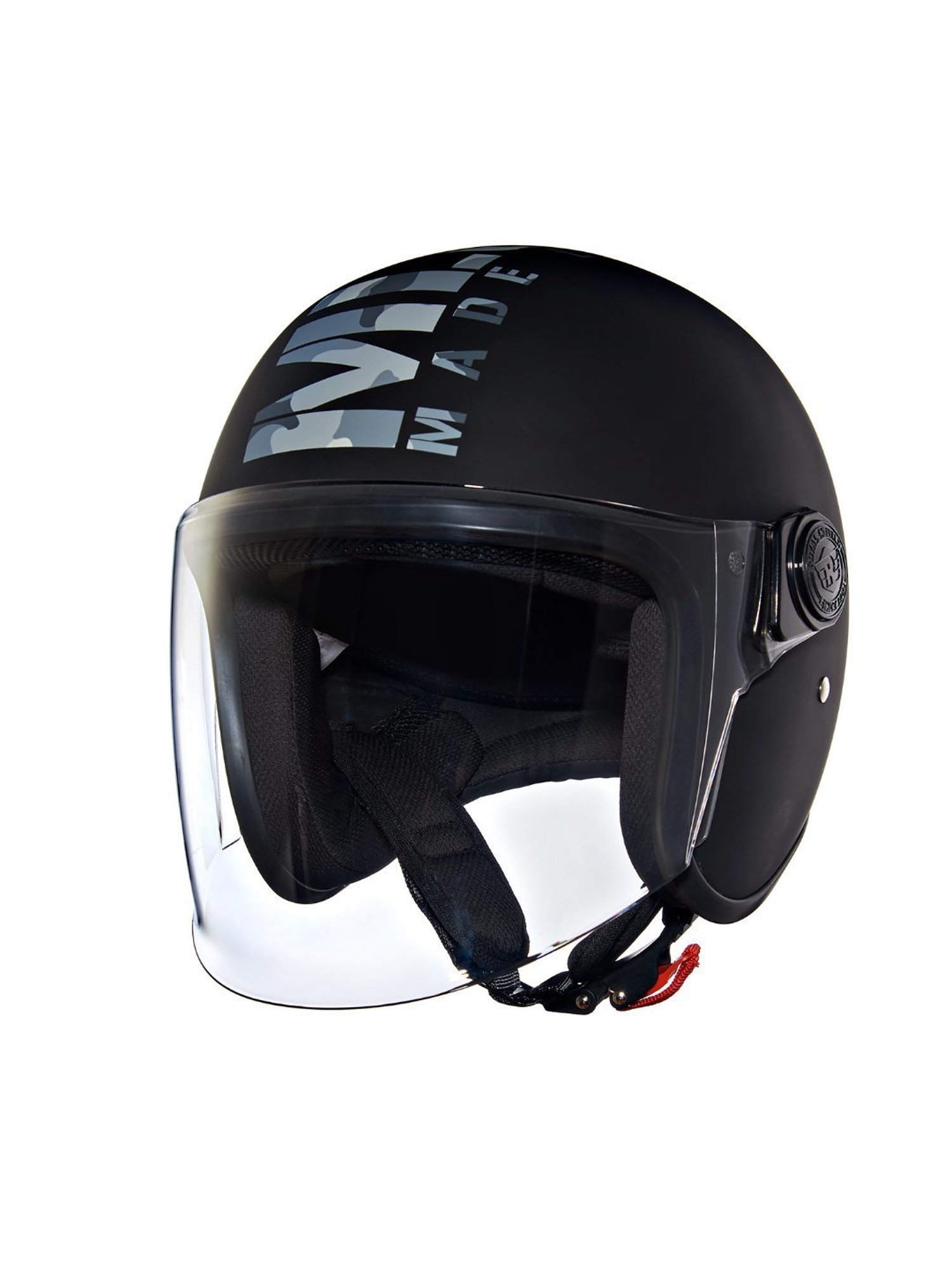 Royal Enfield Matt Black Camo Coopter Camo MLG Open Face Helmet - XL