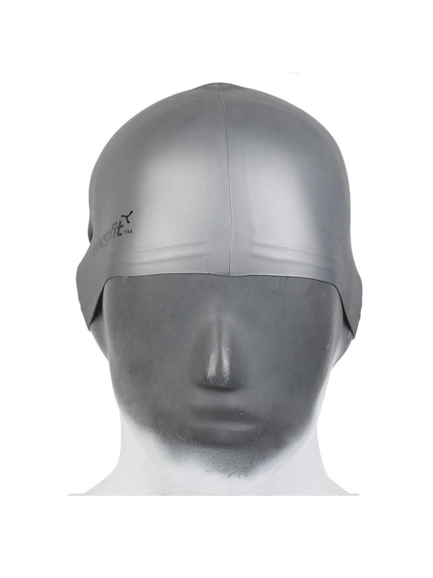 MagFit Silver Plain Silicone Swimming Cap