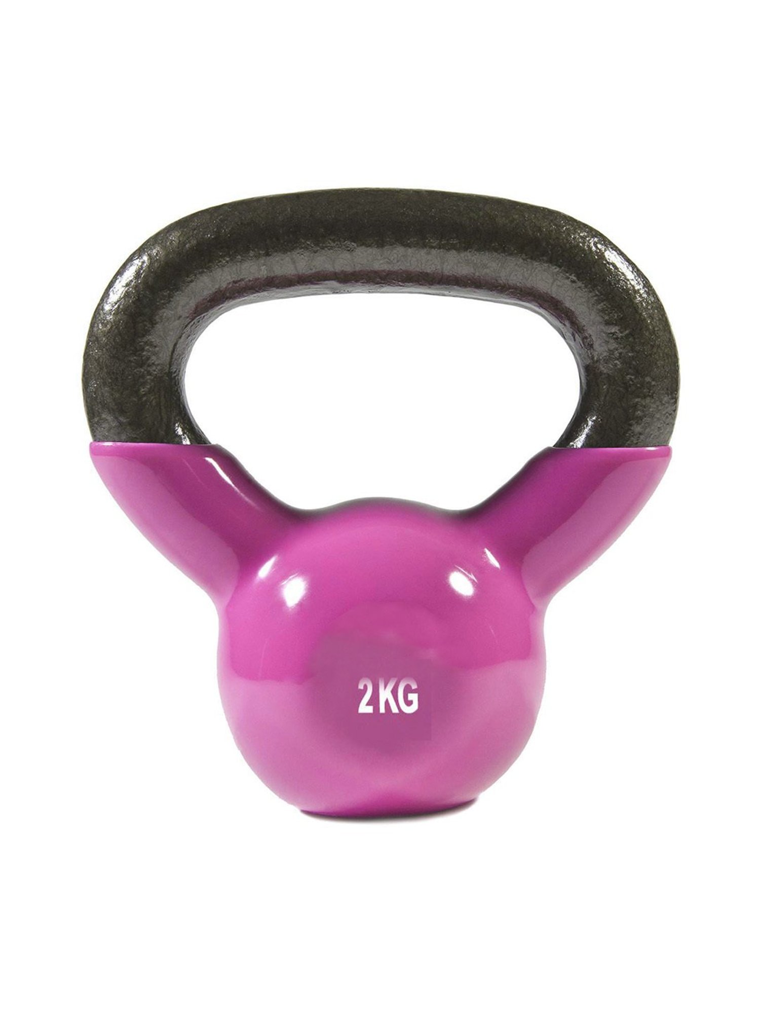 Protoner Cast Iron Vinyl Coated Kettle Bell (Pink) Size - 2 kg