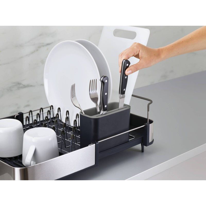 Joseph Joseph Extend Steel Expandable dish rack with draining spout - Gray