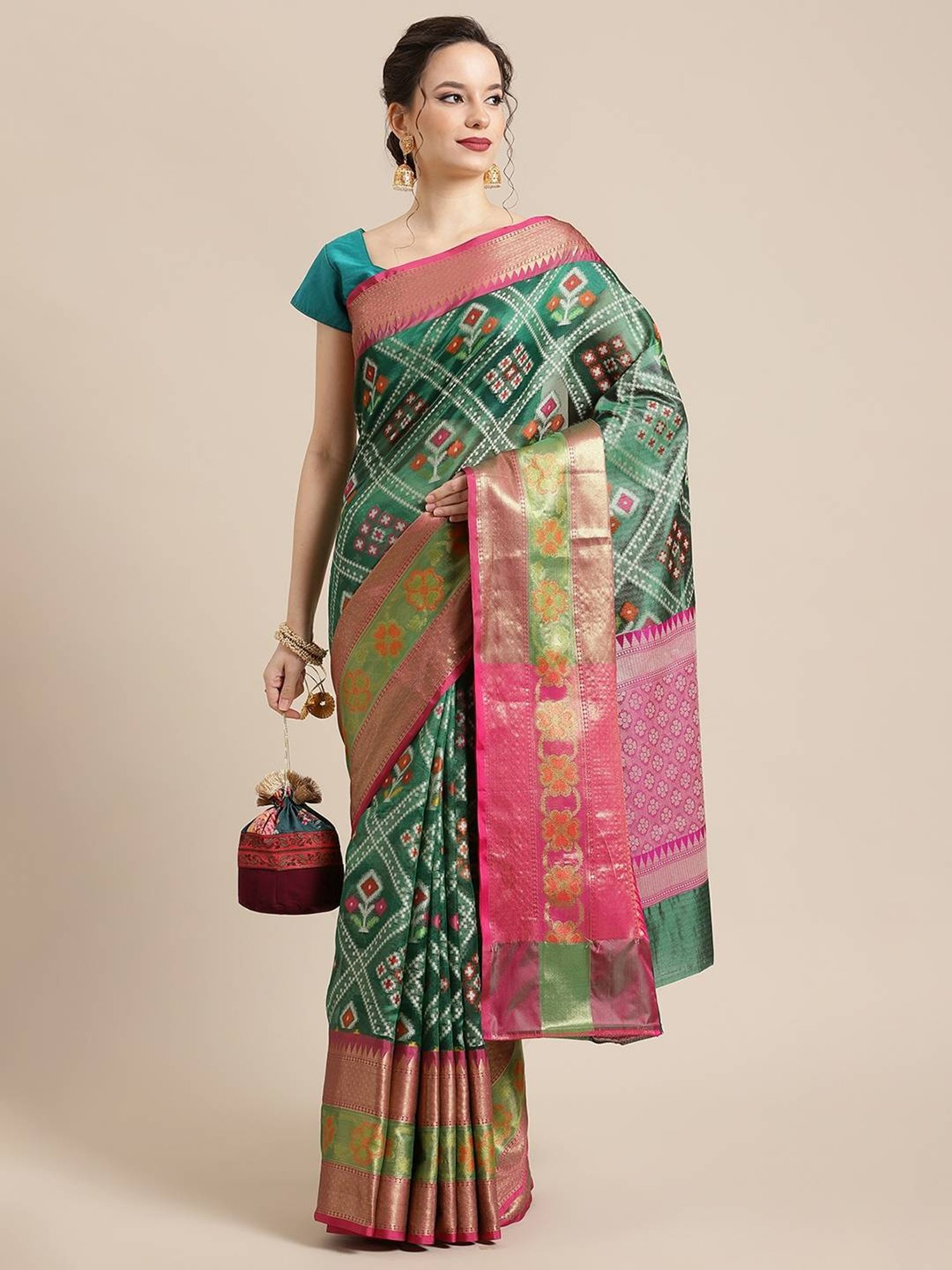 Banarasi Silk Works  Woven Saree with Blouse