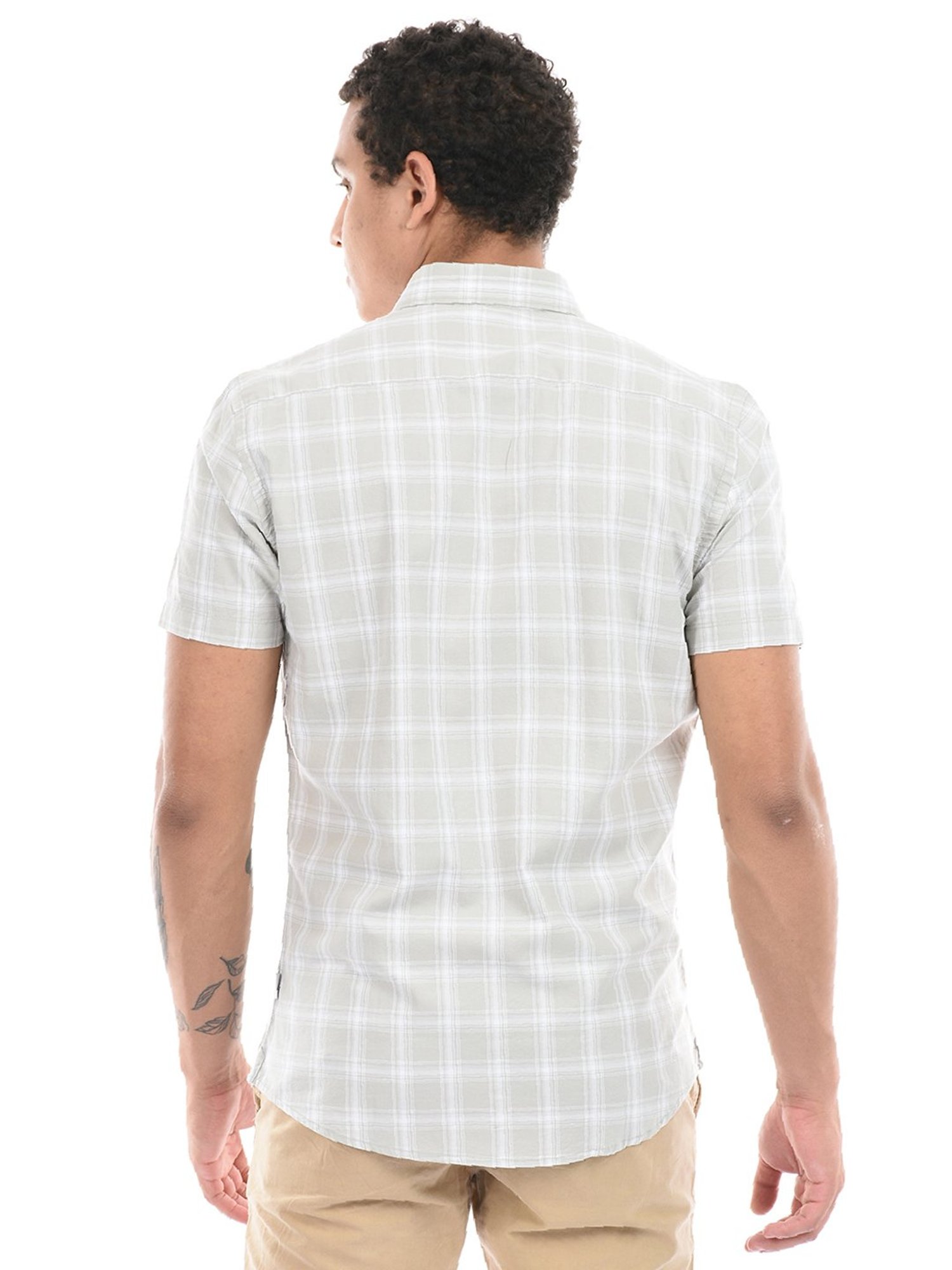 London Fog Grey Regular Fit Check Shirt