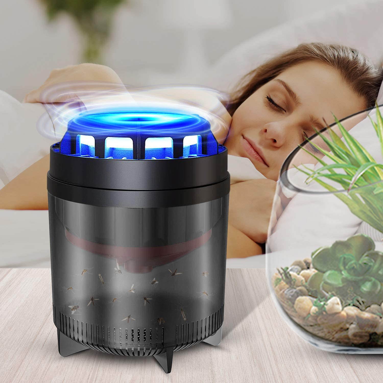 White Kaiman Bug and Flying Insect Trap | Indoor Fly, Gnat, and Mosquito Trap W/ Easy Plug & Leave Design