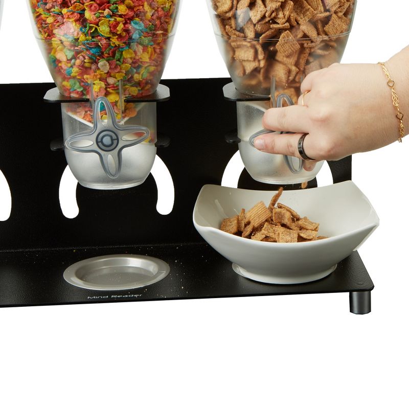 Mind Reader Heavy Duty Metal Cereal Triple Dispenser, Black