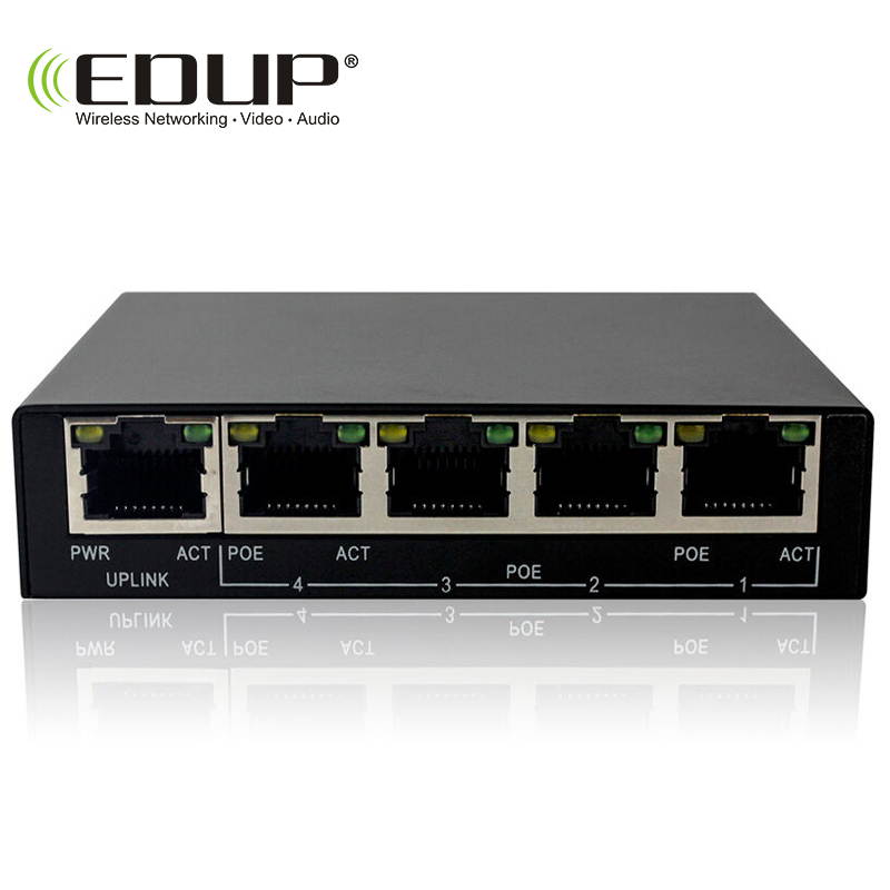 EDUP EP-PS1024 4 port 10/100Mbps PoE Ethernet Switch