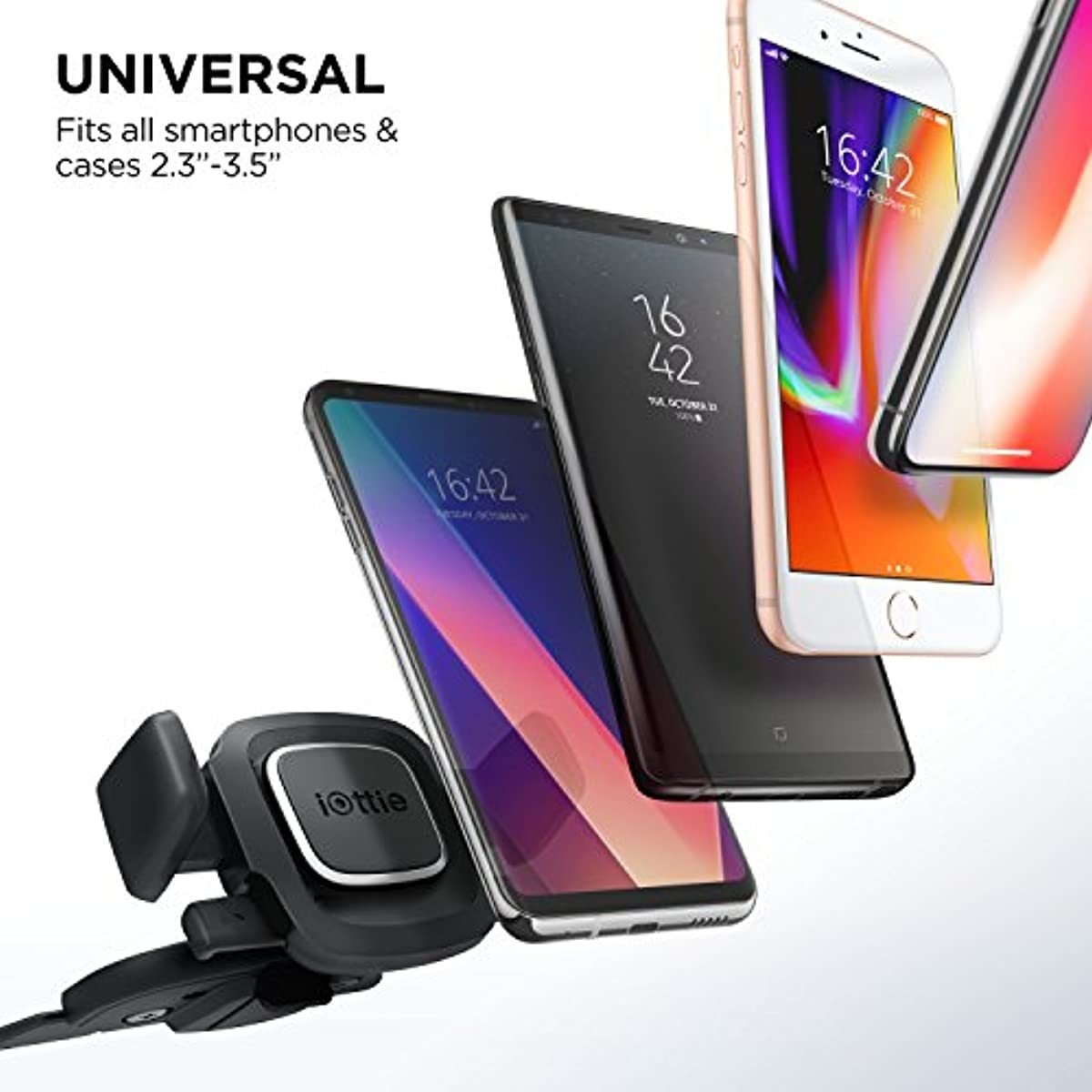 iOttie Easy One Touch 4 CD Slot Car Mount Phone Holder, For IPhone, Samsung, Moto, Huawei, Nokia, LG, Smartphones