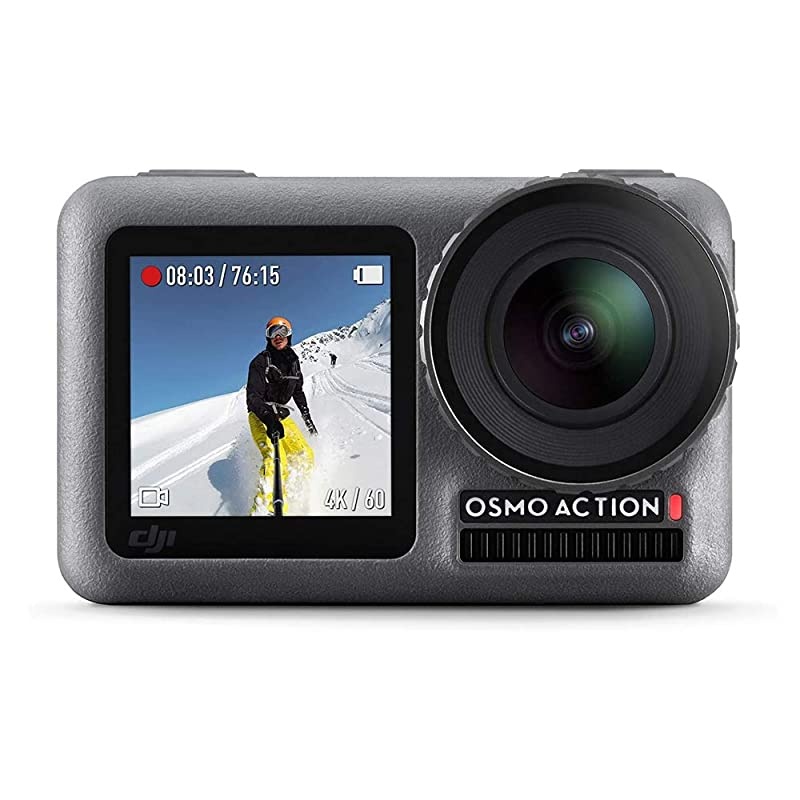 Osmo Action - 4K Action Cam 12MP Digital Camera with 2 Displays 36ft Underwater Waterproof WiFi HDR Video 145&deg; Angle, Black