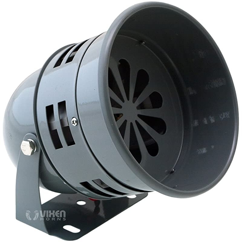 Loud Electric Motor Driven Metal AlarmSiren Air Raid 12V Gray VXS4006