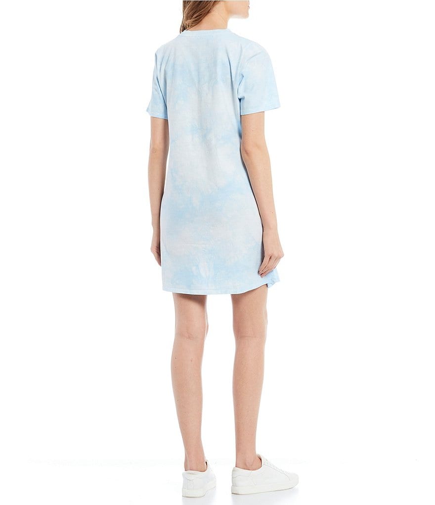 Ivory Ella Short Sleeve Tie-Dye T-Shirt Dress