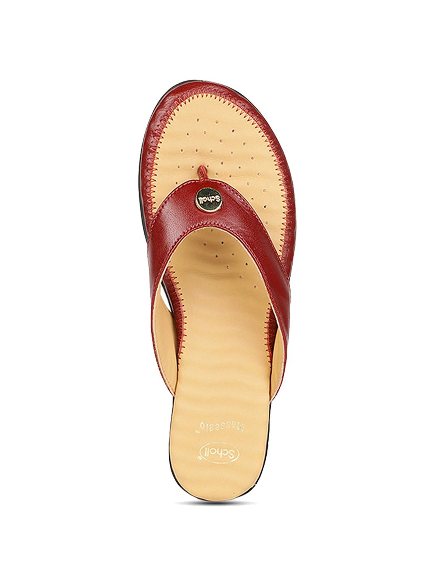 Scholl by Bata Women's Maroon Thong Sandals