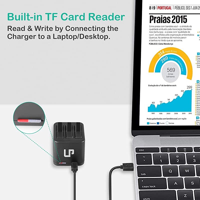 Insta360 ONE X Battery Charger Pack Compatible with Insta360 ONE X Action Camera  3Pack Replacement Battery amp Triple Slot USB Charger with Builtin TF Memory Card Reader