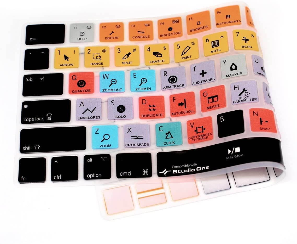 HRH Studio One Functional Shortcut Hotkey Keyboard Cover Silicone Skin for Apple Magic Wireless Bluetooth Keyboard MLA22LL/A (A1644,2015 Released) with US Layout