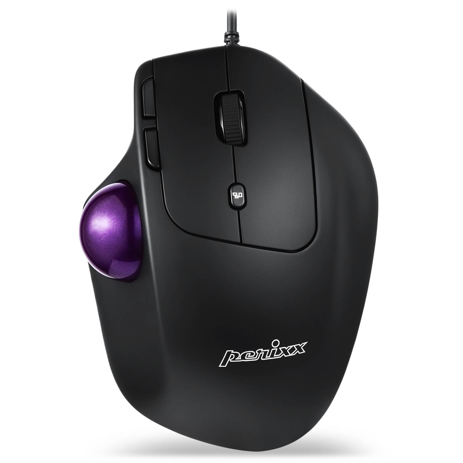 Perixx PERIMICE-520 Wired USB Ergonomic Trackball Mouse, Adjustable Angle, 8 Button Design, Black