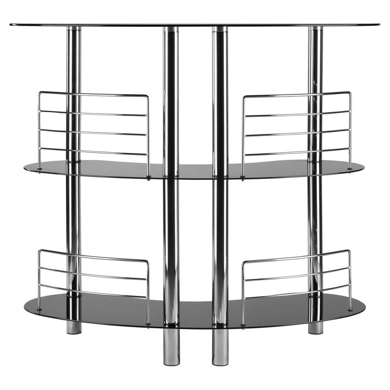 Martini Entertainment Bar Black/Metal - Winsome