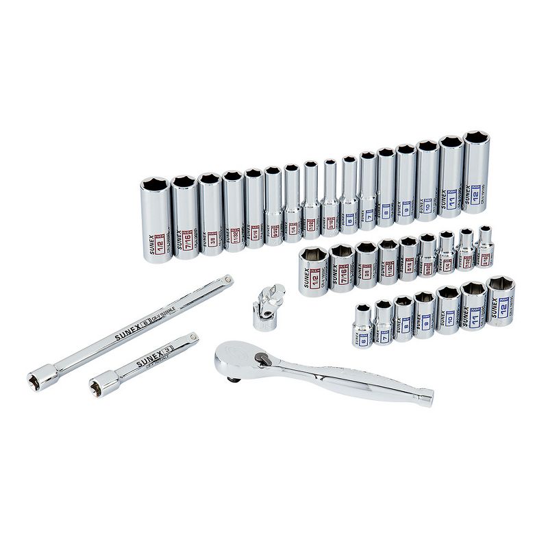 Sunex 1436 36 Pc 1/4 in. Drive Chrome Socket Set