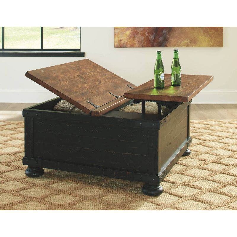 Valebeck Square Lift Top Cocktail Table Black/Brown - Signature Design by Ashley