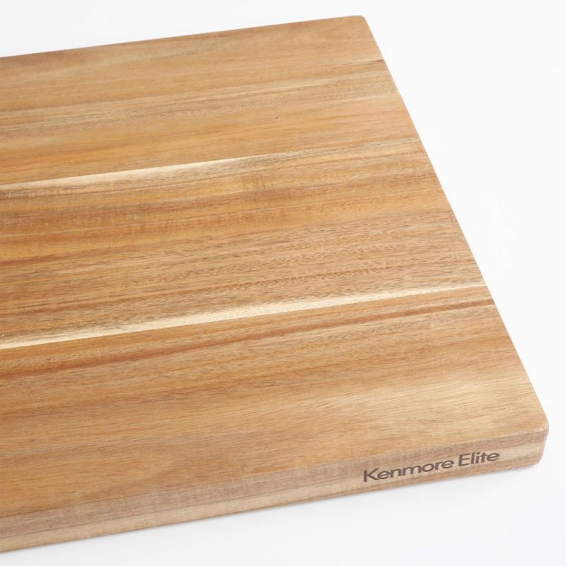 Kenmore Elite Kenosha 29 Inch Acacia Wood Cutting Board with Groove Handles