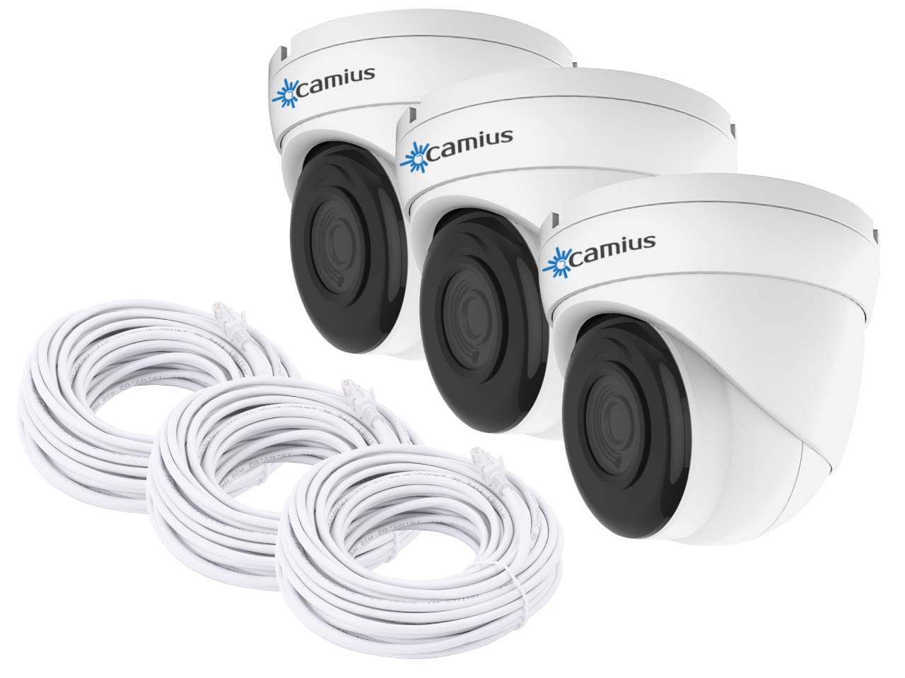 Camius 5MP PoE IP Dome Security Camera with Audio (built-in microphone), Wide view 2.8mm Lens, 30-100ft Night Vision, Onvif, Wired Ethernet, PC, Mac software, Web-Browser, Camera app View - Iris528A