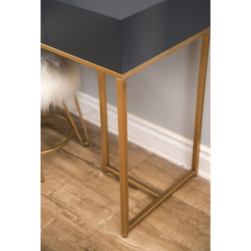 Harlow Charcoal Writing Desk Gray - Abbyson Living