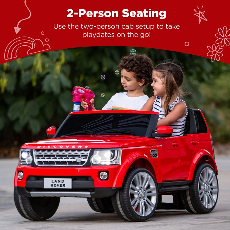 Best Choice Products 12V 3.7 MPH 2-Seater Licensed Land Rover Ride On Car Toy w/ Parent Remote Control - Red