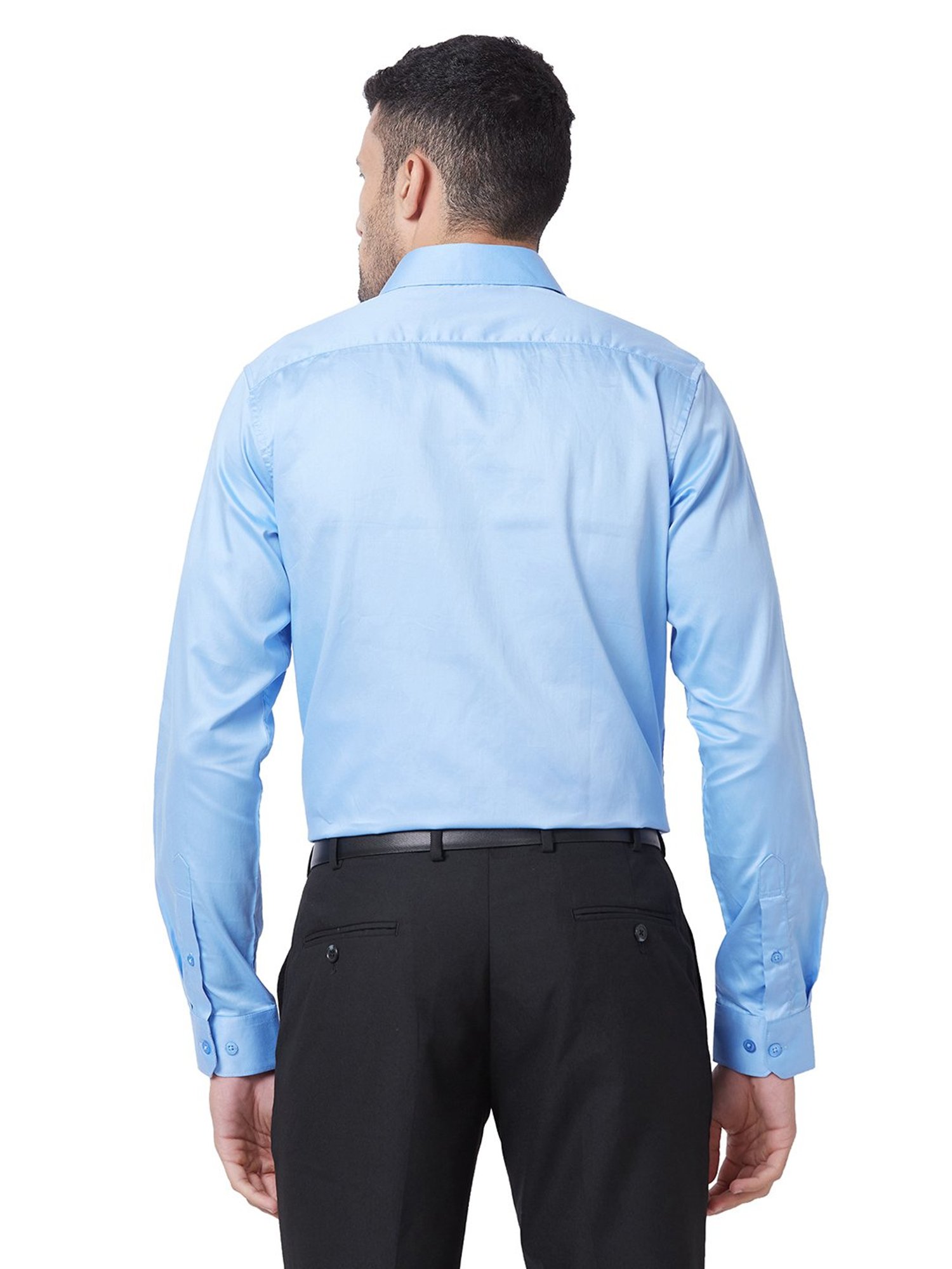 Kenneth Cole Blue Slim Fit Cotton Shirt