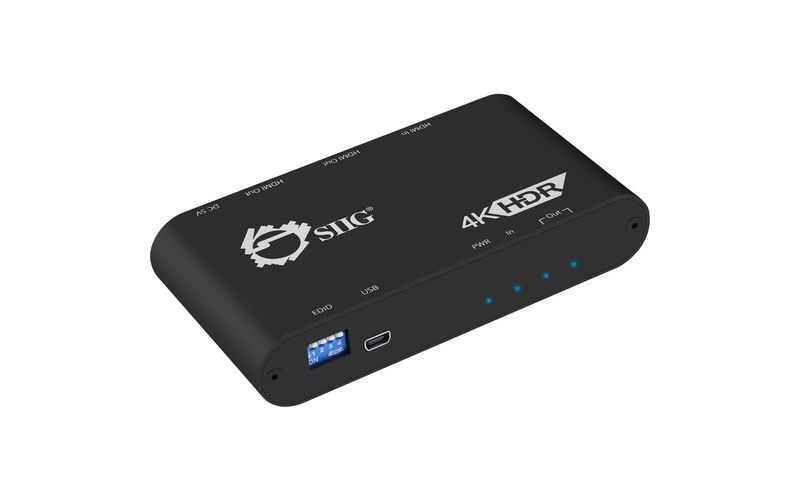 SIIG 1x2 HDMI 2.0 Splitter / Distribution Amplifier with Auto Video Scaling - 4K 60Hz HDR - 600 MHz - 25 MHz to 600 MHz - 3840 ?? 2160