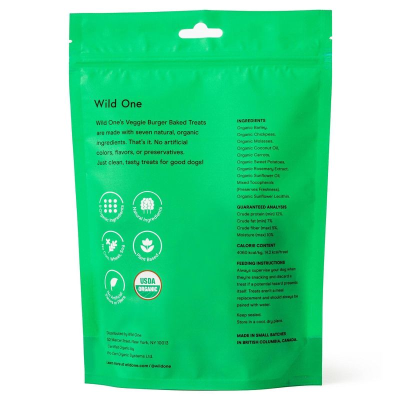 Wild One Organic Veggie Burger Dog Treats - 8oz