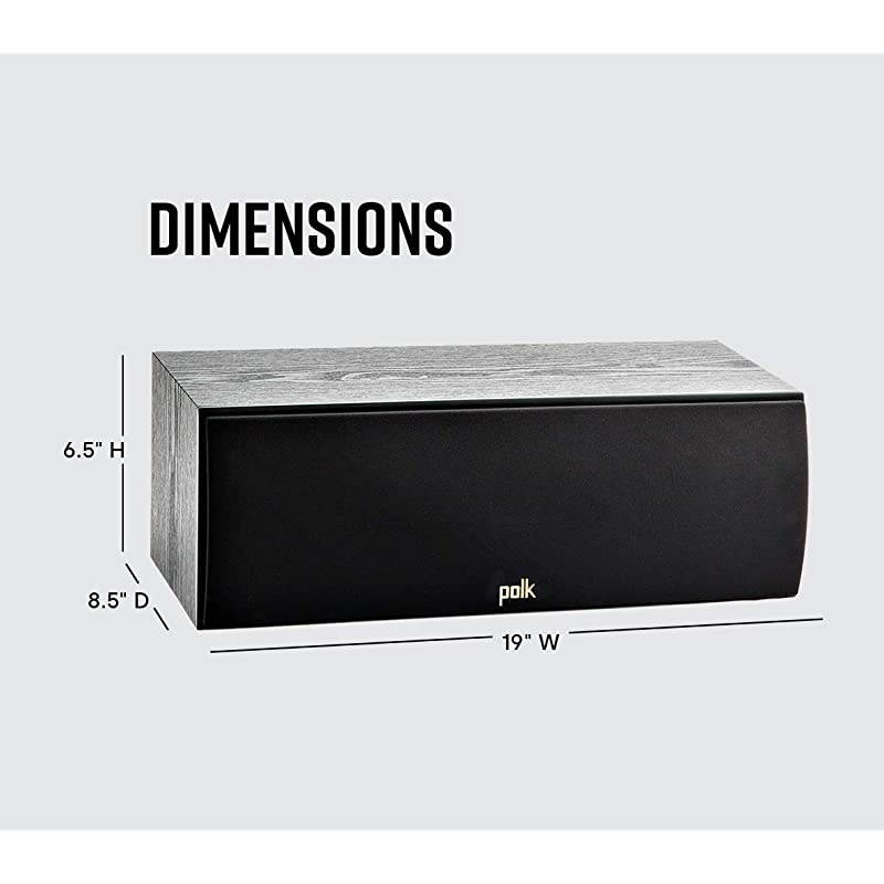T30 100 Watt Home Theater Center Channel Speaker - Hi-Res Audio with Deep Bass Response | Dolby and DTS Surround | Single, Black