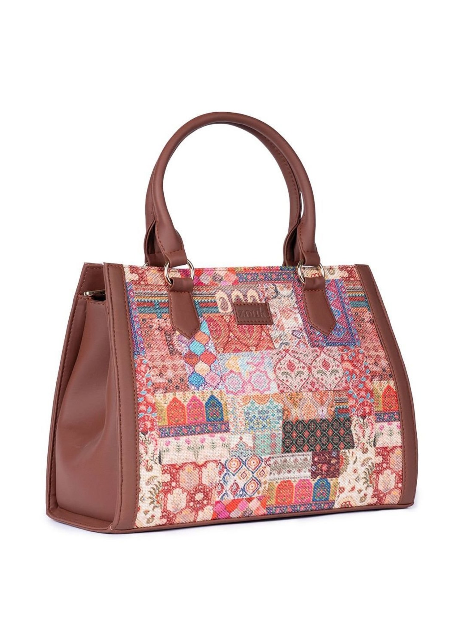 ZOUK Kutch Gamthi Classic Multicolor Printed Medium Handbag
