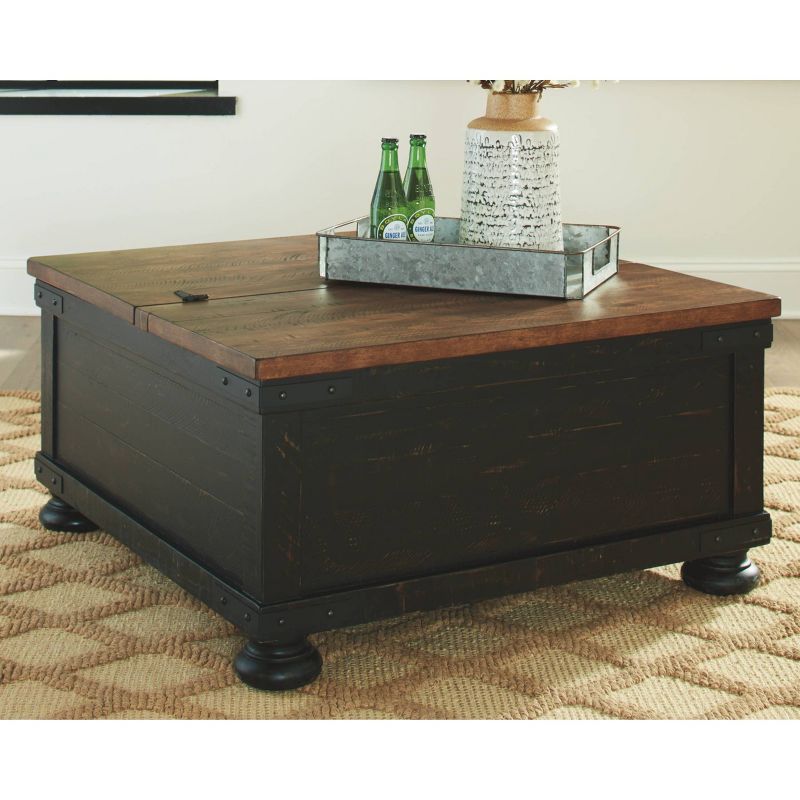 Valebeck Square Lift Top Cocktail Table Black/Brown - Signature Design by Ashley
