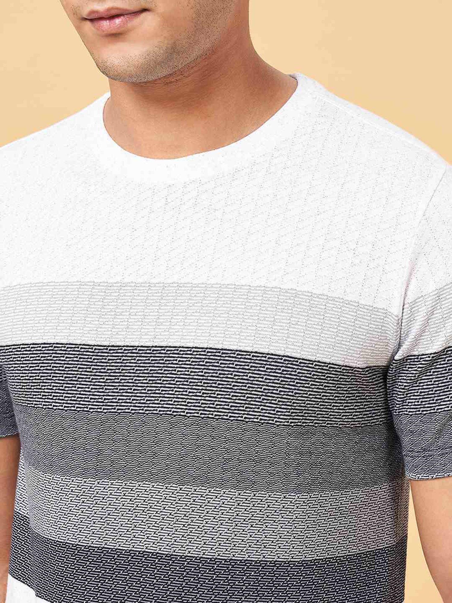 Urban Ranger by Pantaloons Multi Cotton Slim Fit Striped T-Shirt